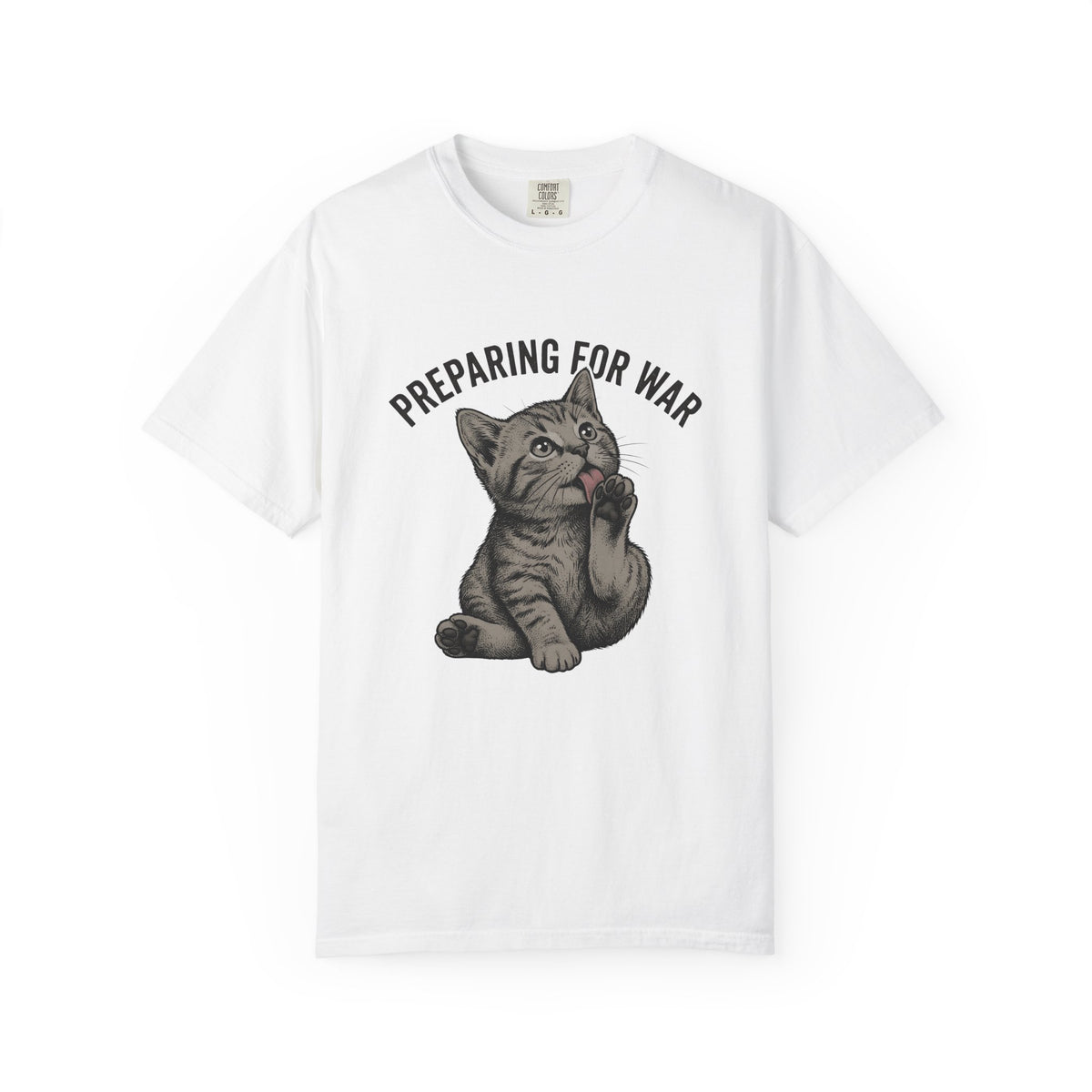 Striped Cat Cat Jokes Gift Sketch Tabby Cat Feline Fan Drawing Retro Claw T-Shirt