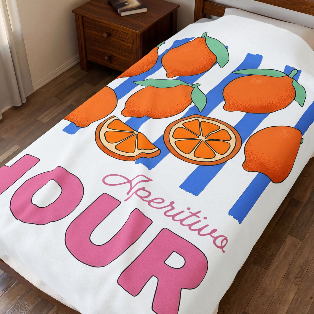 Lemon Fruit Blanket Drinks Vacation Gift Women Cartoon Blanket Citrus Blanket Beverage Fan Cocktail Graphic Classic Orange Segment Blanket