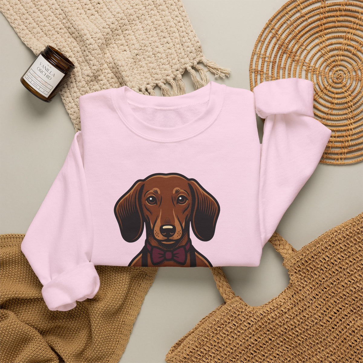 Dachshund Beer Sweatshirt Dog Humor Gift Women Cartoon Sweatshirt Wiener Dog Sweatshirt Dog Fan Comic Sweatshirt Funny Graphic Vintage Bow Tie Sweatshirt