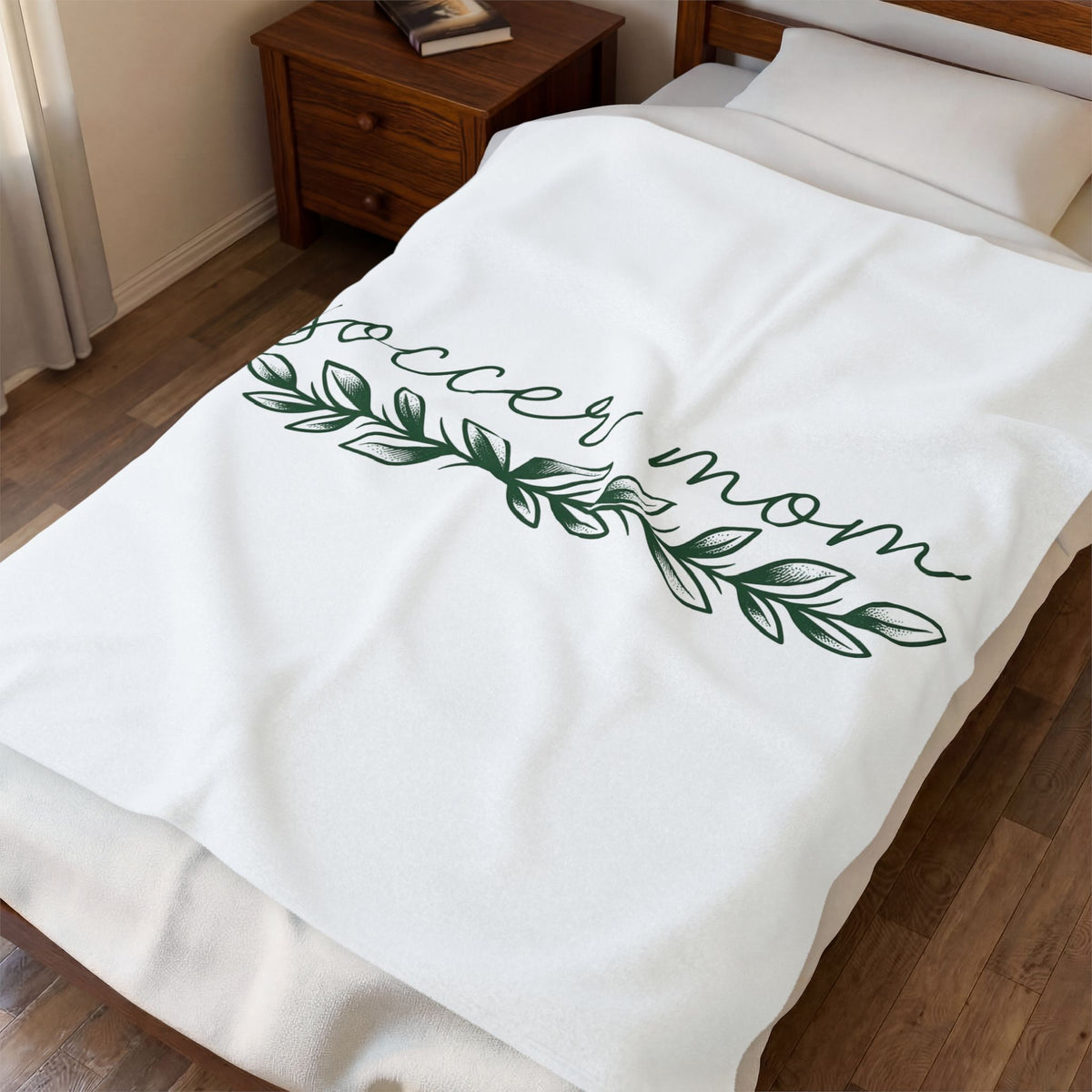 Foliage Twig Blanket Mom Fitness Gift Women Contemporary Blanket Branch Blanket Mother Enthusiast Modern Blanket Workout Graphic Outline Greenery