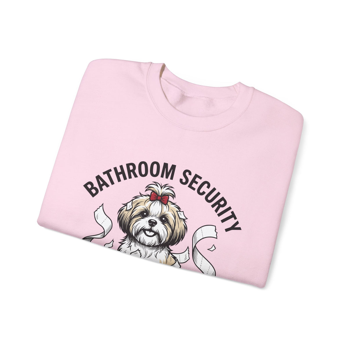 Shih Tzu Puppy Sweatshirt Dog Joke Gift Women Comic Sweatshirt Puppy Sweatshirt Dog Fan Cartoon Sweatshirt Humor Graphic Sketch Bathroom Paper Sweatshirt