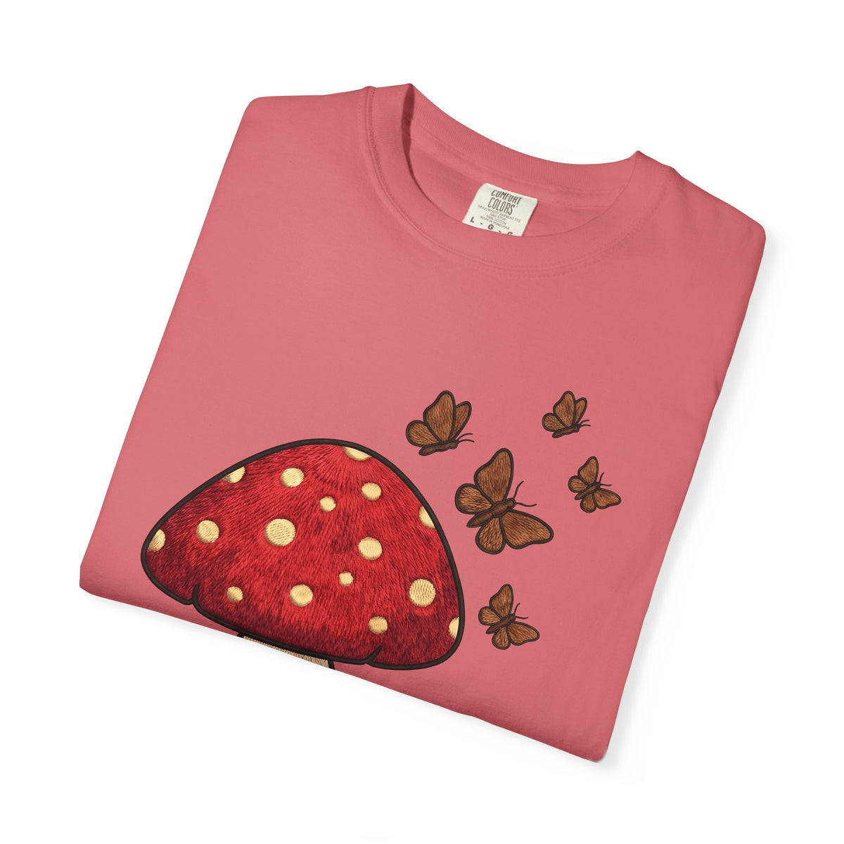 Shroom T-Shirt Boho Chic Environment Gift Women Applique T-Shirt Mushroom T-Shirt Hippie Fan Embroidered T-Shirt Eco Graphic Old-Fashioned