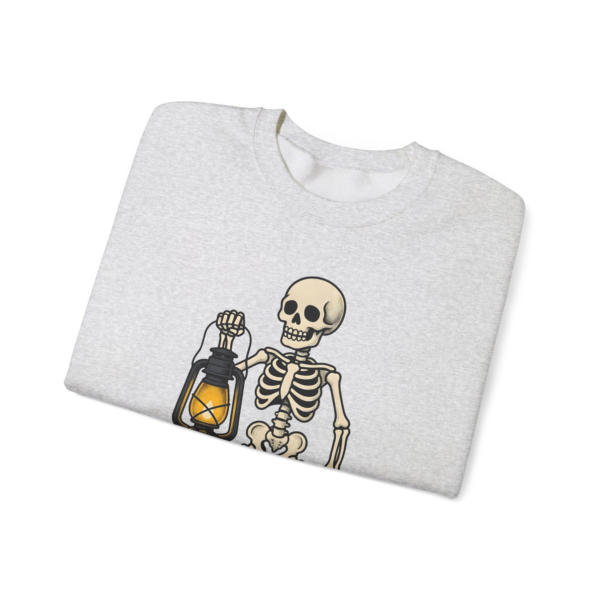 Skeleton Lantern Halloween Spooky Gift Vintage Jack O Lantern Horror Fan Creepy Hand Drawn Sweatshirt
