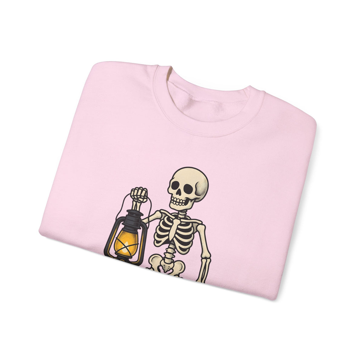 Skeleton Lantern Halloween Spooky Gift Vintage Jack O Lantern Horror Fan Creepy Hand Drawn Sweatshirt
