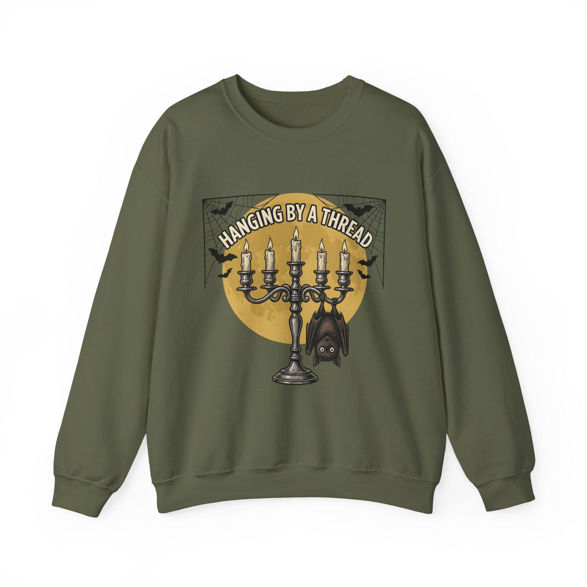 Bat Candelabra Sweatshirt Halloween Goth Gift Women Gothic Sweatshirt Candelabrum Sweatshirt Horror Fan Dark Sweatshirt Emo Graphic Vintage Spiderweb Sweatshirt