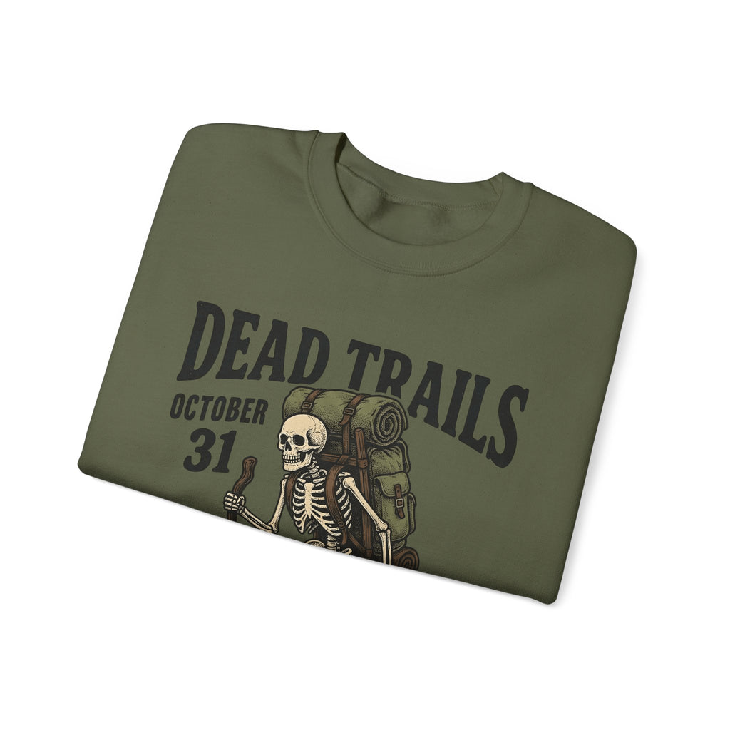 Skull Backpacker Sweatshirt Halloween Outdoors Gift Women Rustic Sweatshirt Backpacker Sweatshirt Horror Fan Spooky Sweatshirt Adventure Graphic Classic