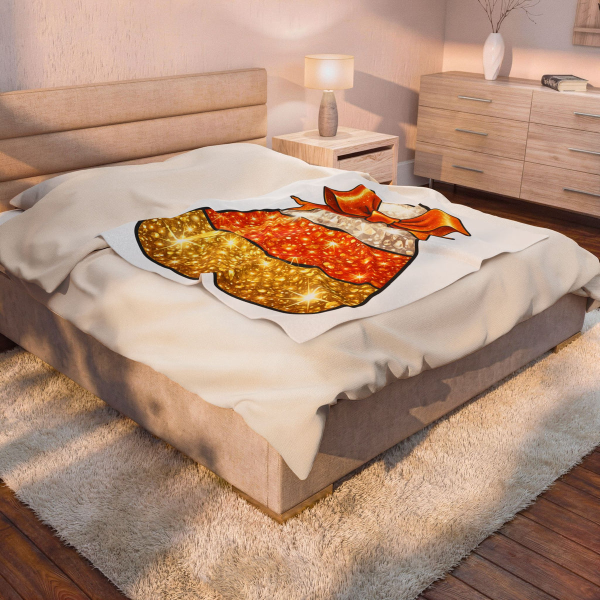 Candy Corn Blanket Halloween Candy Gift Women Glitter Blanket Triangular Corn Blanket Spooky Fan Sparkling Blanket Sweets Graphic Kawaii Bow Blanket