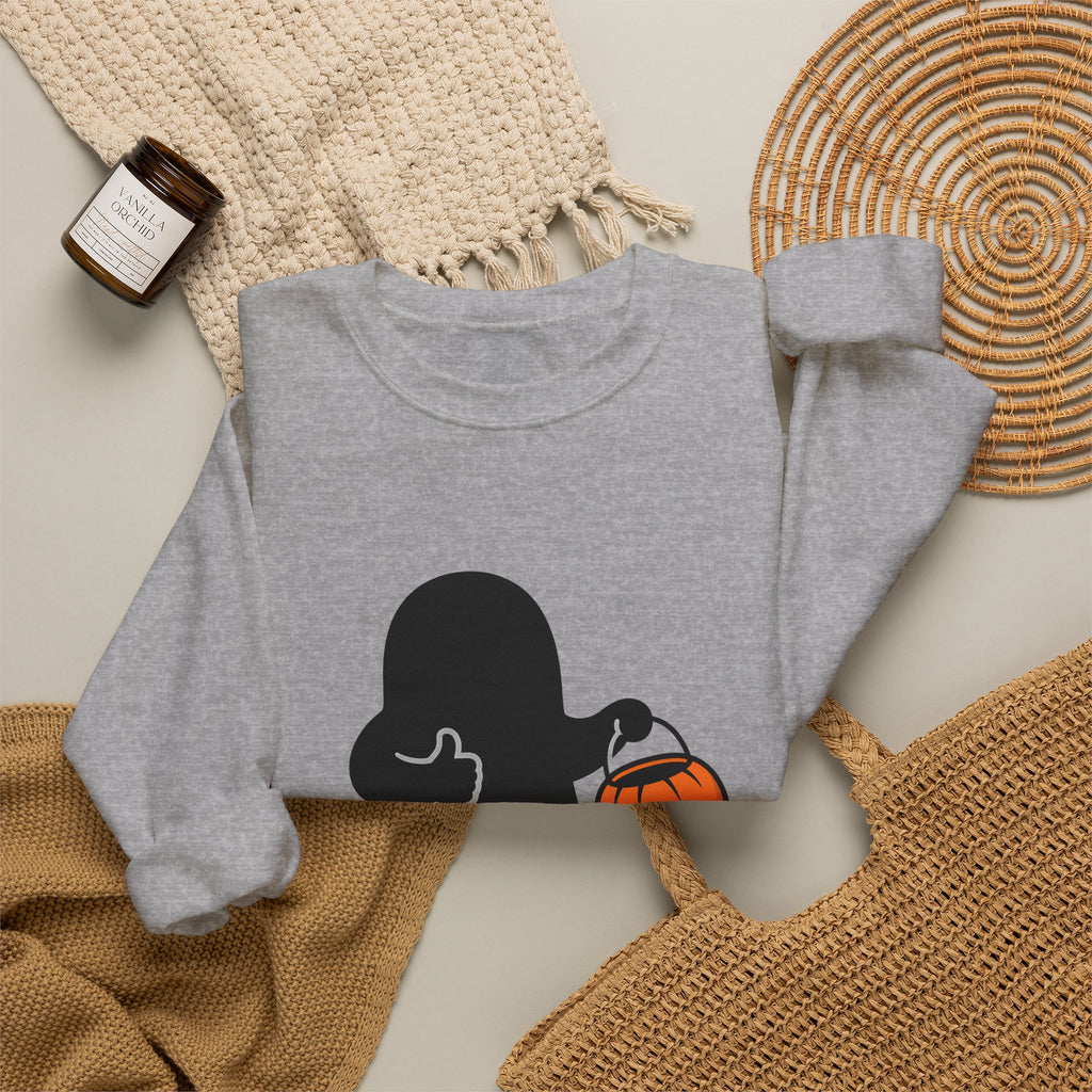 Ghost Halloween Satire Gift Specter Horror Fan Spooky Parody Plain Halloween Sweatshirt