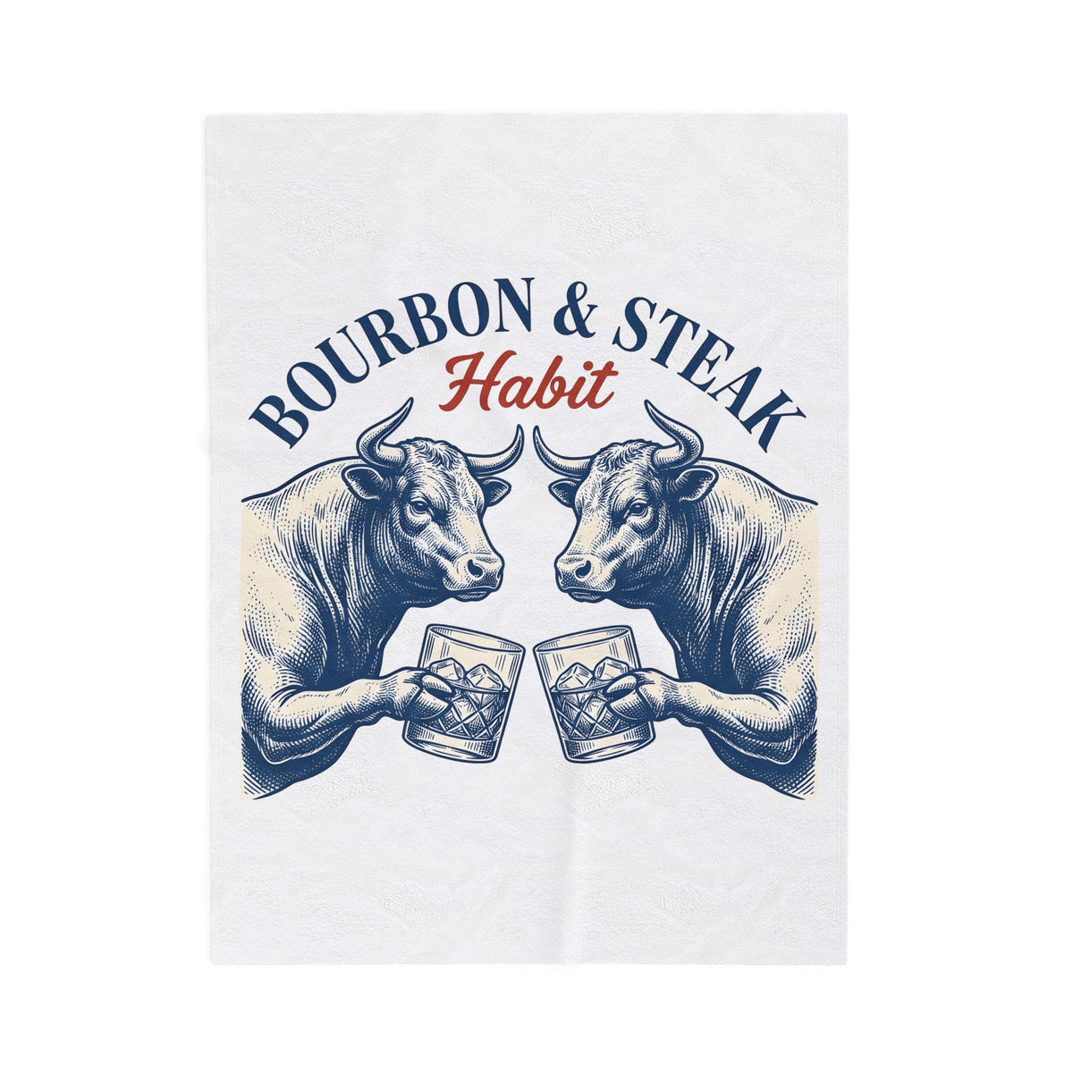 Bull Drinking Blanket Steak Bourbon Gift Women Vintage Blanket Ox Blanket Meat Fan Cowboy Graphic Blanket Retro Whiskey Glass Blanket