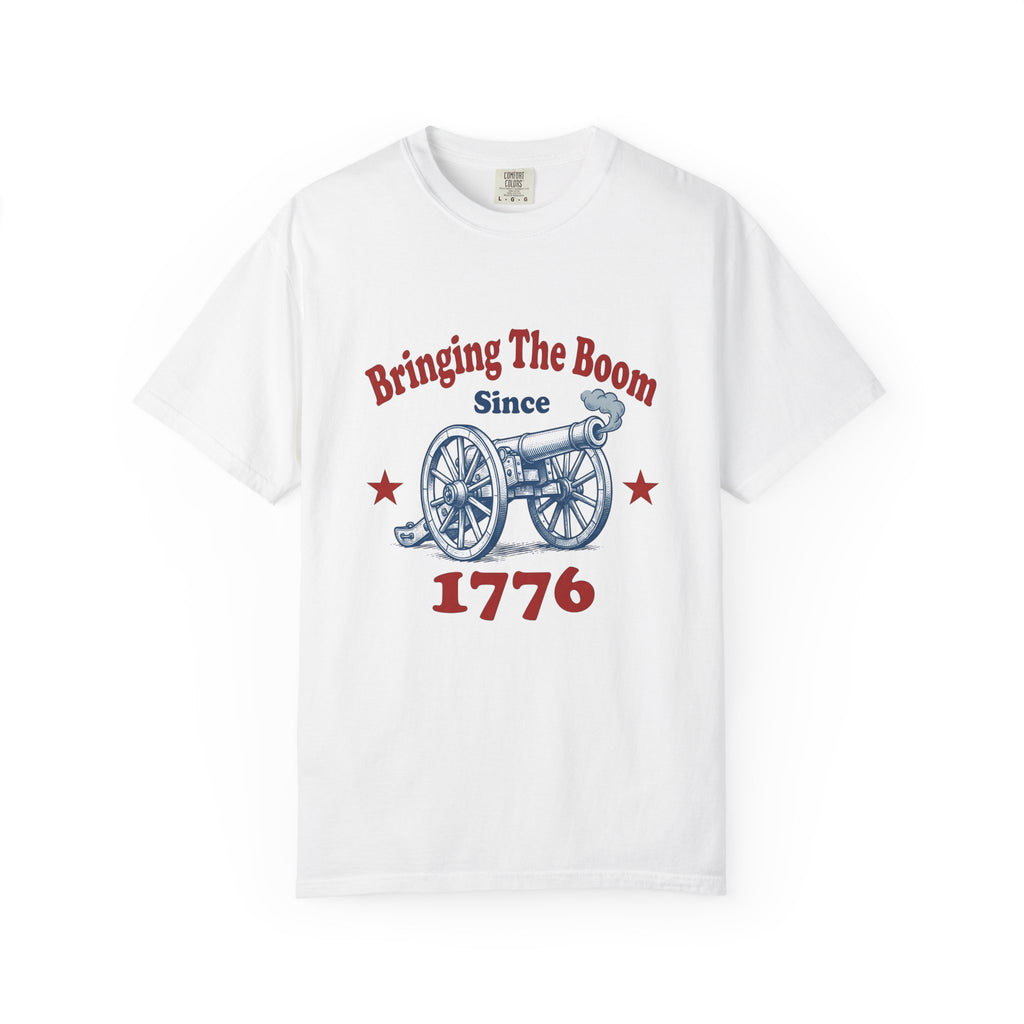 Cannon Illustration T-Shirt 4th Of July America Gift Women Retro T-Shirt Artillery T-Shirt Fireworks Fan Vintage T-Shirt Patriotic Graphic Sketch