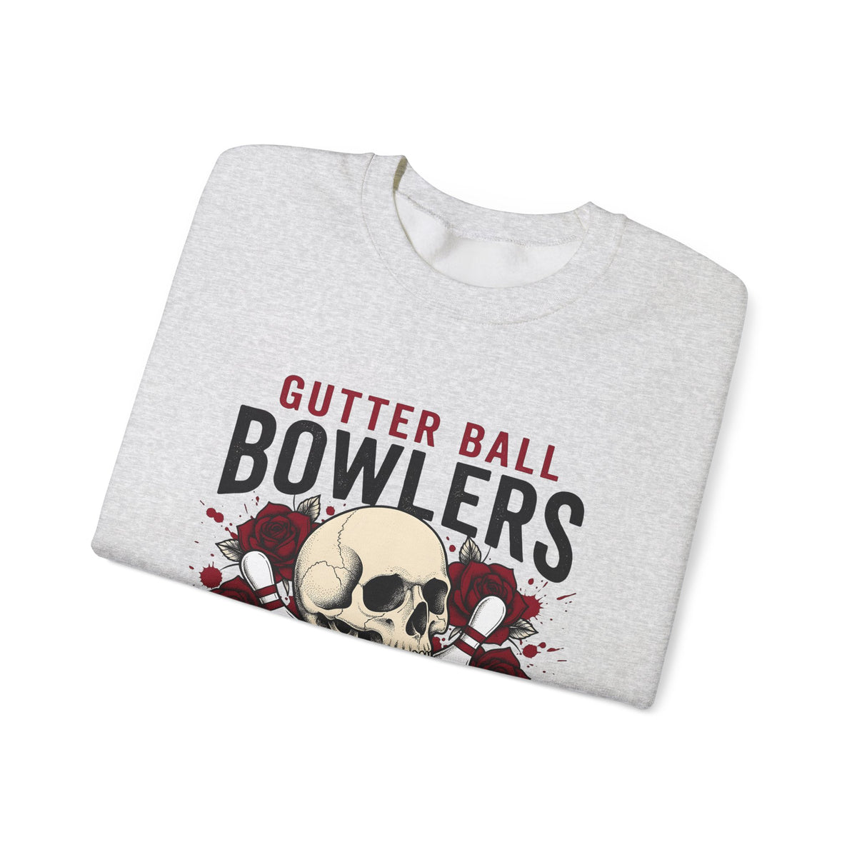 Skull Bowling Pins Sweatshirt Bowling Humor Gift Women Tattoo Sweatshirt Bowling Pin Sweatshirt Bowling Fan Traditional Sweatshirt Funny Graphic Vintage Roses