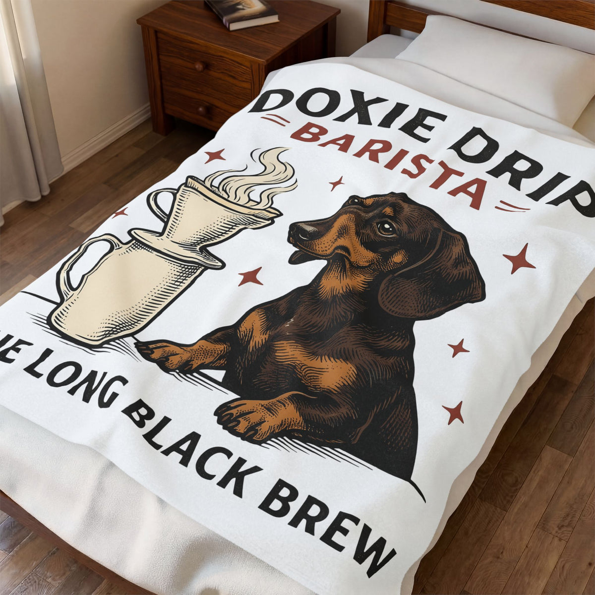 Dachshund Coffee Blanket Coffee Pet Gift Women Retro Blanket Wiener Dog Blanket Coffee Fan Java Vintage Blanket Dog Graphic Sketch Coffee Cup