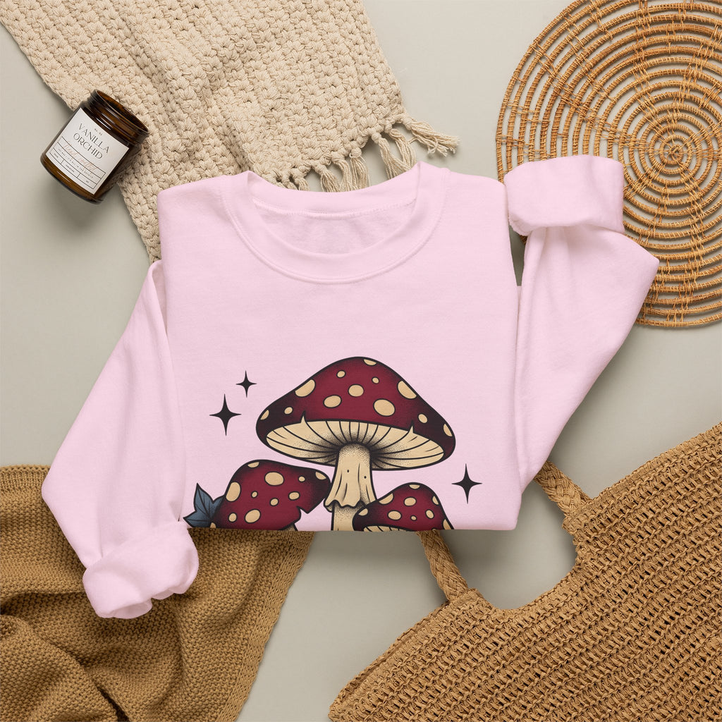 Toadstool Bunch Sweatshirt Boho Chic Forest Gift Women Line Art Sweatshirt Mushroom Sweatshirt Bohemian Fan Minimalist Sweatshirt Woods Graphic Rustic Creeper