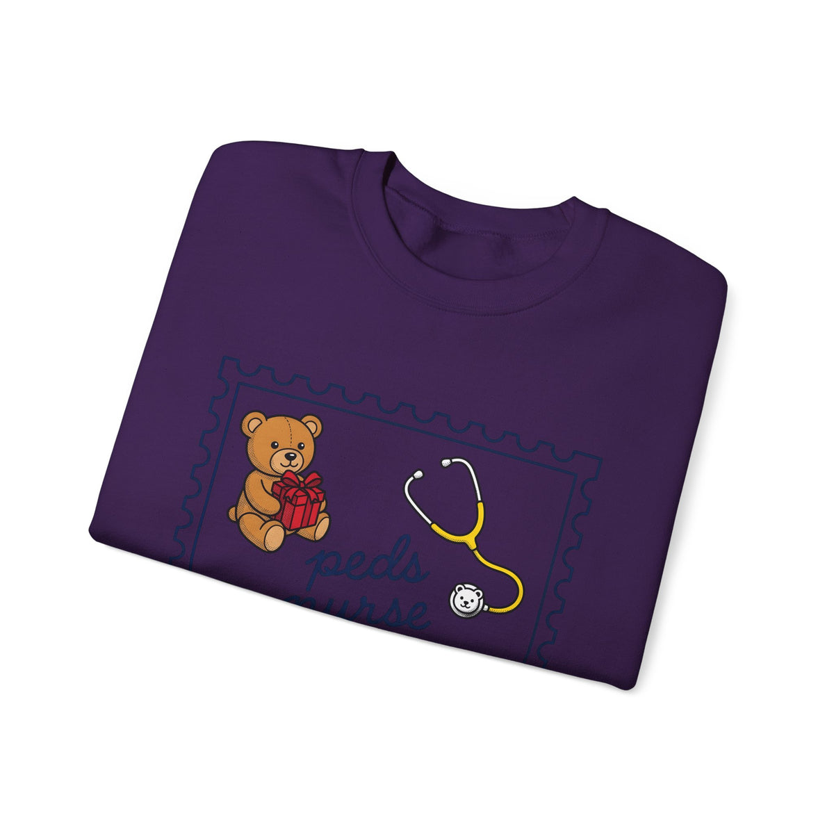 Teddy Bear Sweatshirt Nurse Christmas Gift Women Cartoon Sweatshirt Teddy Sweatshirt Healthcare Enthusiast Comic Sweatshirt Winter Graphic Retro Stethoscope