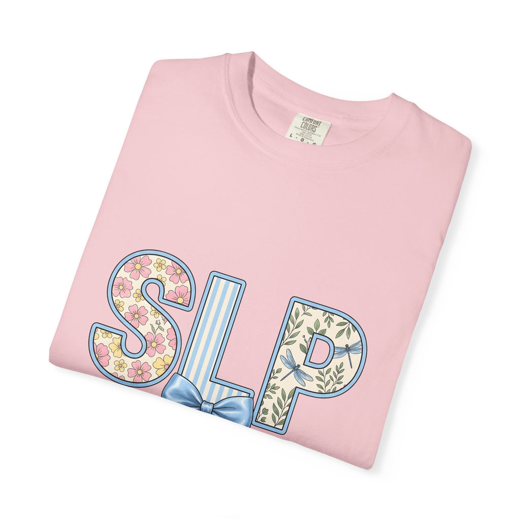 Floral Dragonfly Monogram T-Shirt Speech Therapist Educator Gift Women Whimsical T-Shirt Monogram T-Shirt Speech Pathology Enthusiast Whimsy