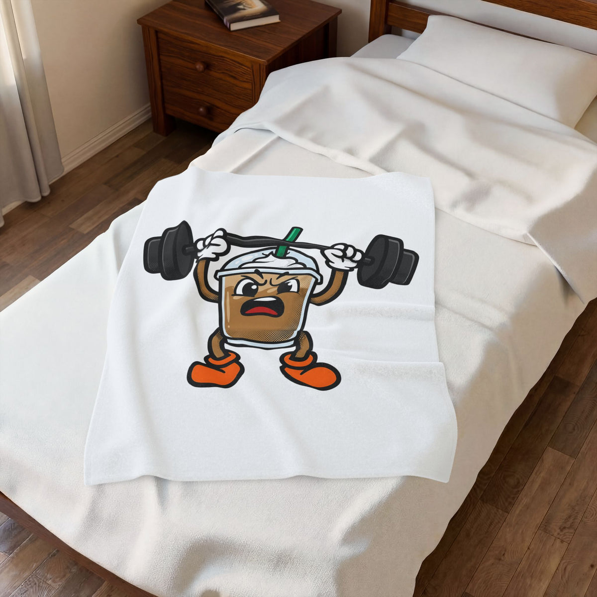 Latte Cup Icon Blanket Coffee Exercise Gift Women Caricature Blanket Coffee Blanket Blanket Coffee Fan Fitness Graphic Blanket Pop Art Gym Weight