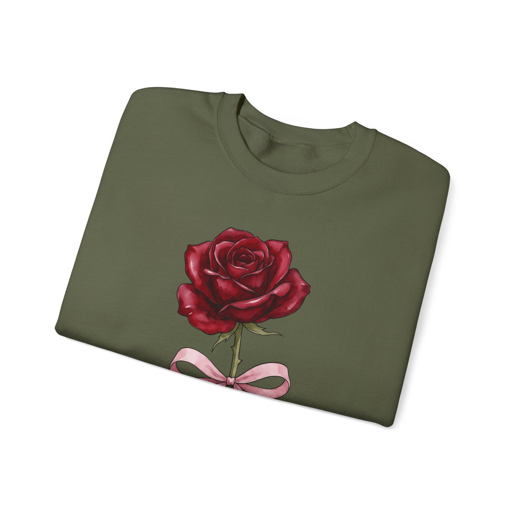 Rose Flower Sweatshirt Floral Romantic Gift Women Watercolor Sweatshirt Flower Sweatshirt Floral Fan Painted Sweatshirt Lovely Graphic Hand Drawn Bow Sweatshirt