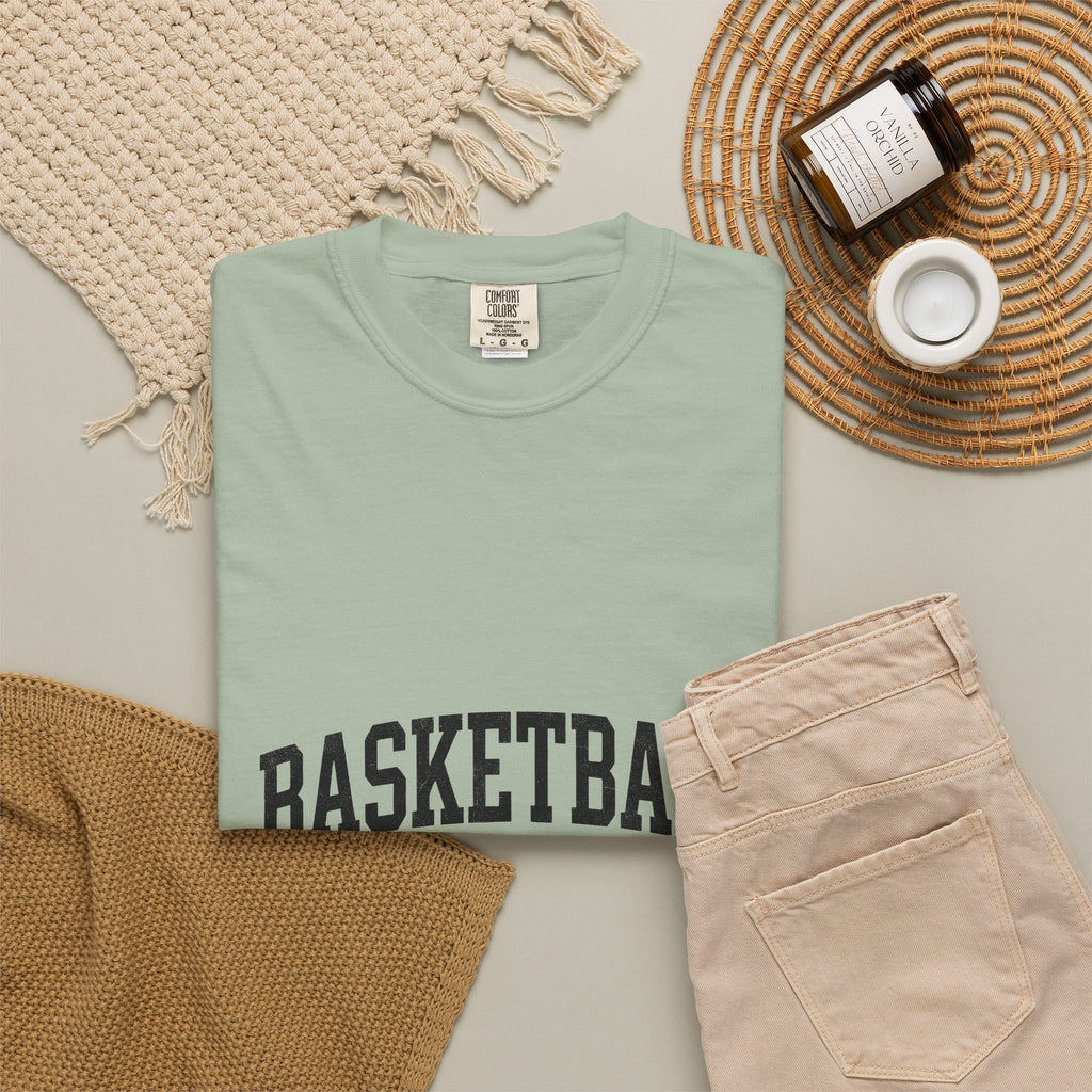 Team Text T-Shirt Moms Basketball Accessories Gift Women Hand Drawn T-Shirt Group Message T-Shirt Mom Fan Handdrawn T-Shirt Basketball Graphic Old