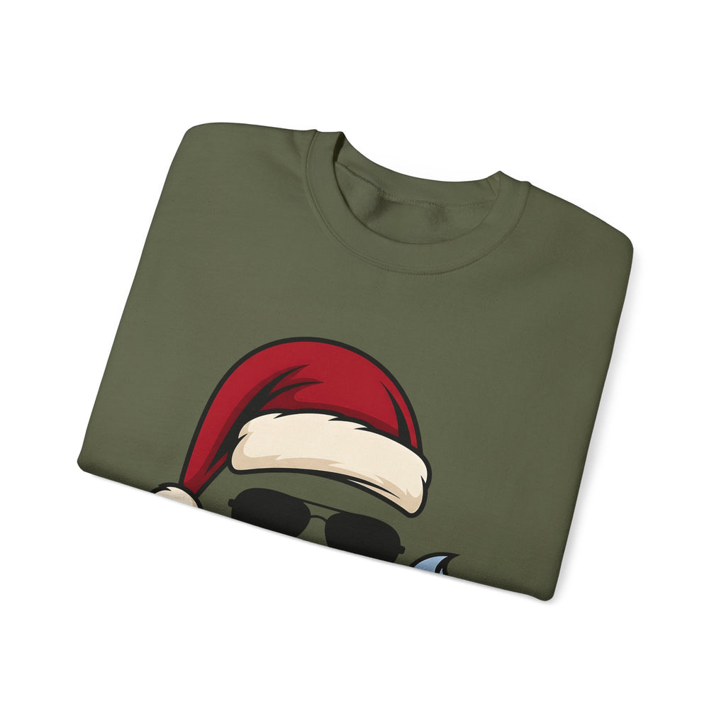 Santa Hat Sunglasses Christmas Humor Gift Cartoon Cool Shades Xmas Fan Funny Retro Smoking Sweatshirt