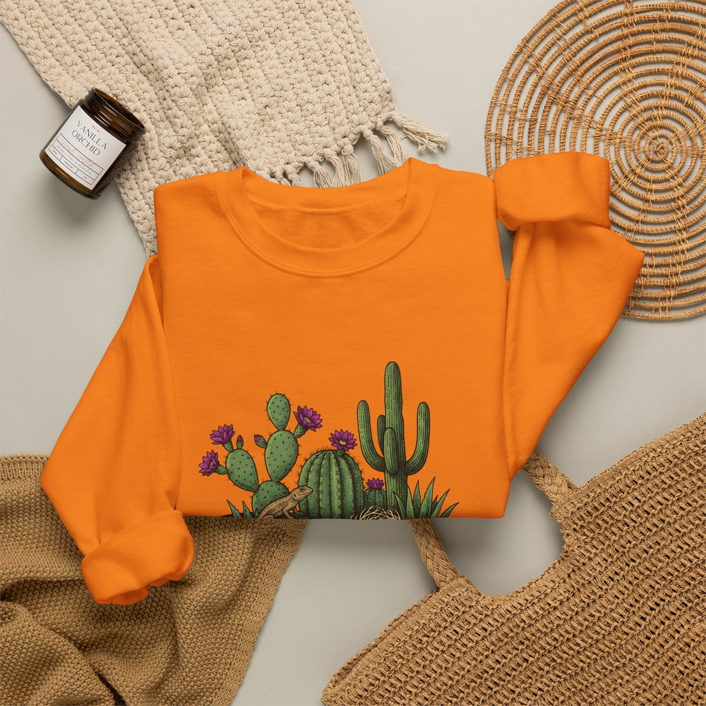 Western Hat Cactus Sweatshirt Cowgirl Cowboy Gift Women Rustic Sweatshirt Saguaro Sweatshirt Rodeo Fan Country Sweatshirt Cowboy Graphic Retro Reptile Sweatshirt