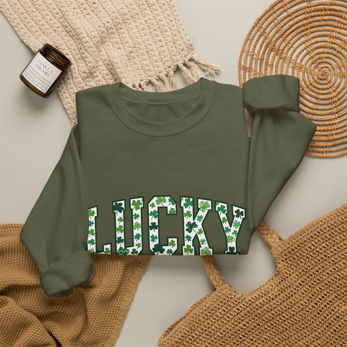 Clover Nurse Cap Sweatshirt Nurse Irish Celebration Gift Women Graphic Design Sweatshirt Nurse Hat Sweatshirt Nursing Enthusiast Nurse Uniform Sweatshirt St