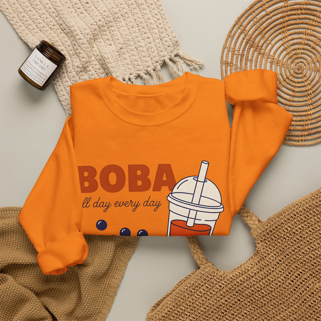 Tapioca Tea Sweatshirt Boba Dessert Gift Women Hand Drawn Sweatshirt Bubble Tea Sweatshirt Boba Fan Hand Drawn Sweatshirt Sweet Graphic Line Art Carp Sweatshirt