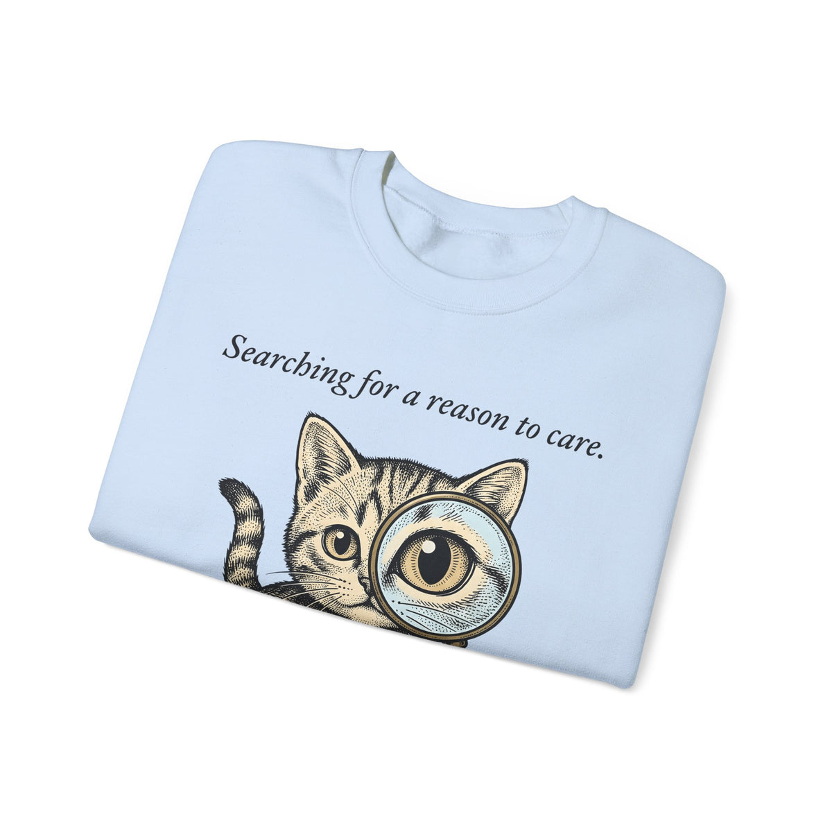 Tabby Cat Sweatshirt Cat Humor Gift Women Vintage Sweatshirt Kitty Sweatshirt Cat Fan Retro Sweatshirt Funny Graphic Hand Drawn Magnifying Glass Sweatshirt
