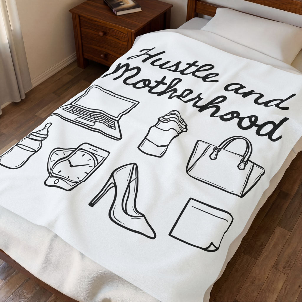 Laptop Coffee Purse Blanket Moms Work Gift Women Doodle Blanket Blanket Blanket Mother Enthusiast Hand Drawn Blanket Office Graphic Minimal Baby Bottle