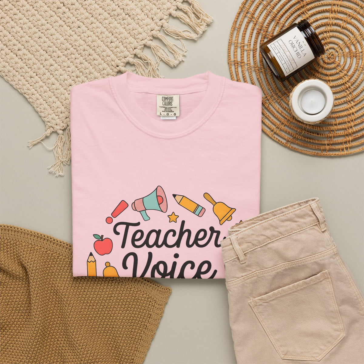 School Supplies Teacher Learning Gift Hand Drawn Stationery Educator Enthusiast T-Shirt