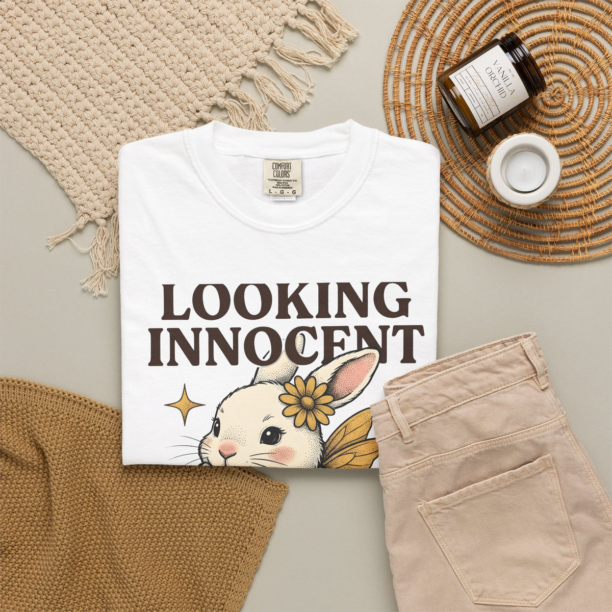 Bunny Sprite Cute Wildlife Gift Adorable Rabbit Kawaii Fan Cartoon Animal Hand Drawn T-Shirt
