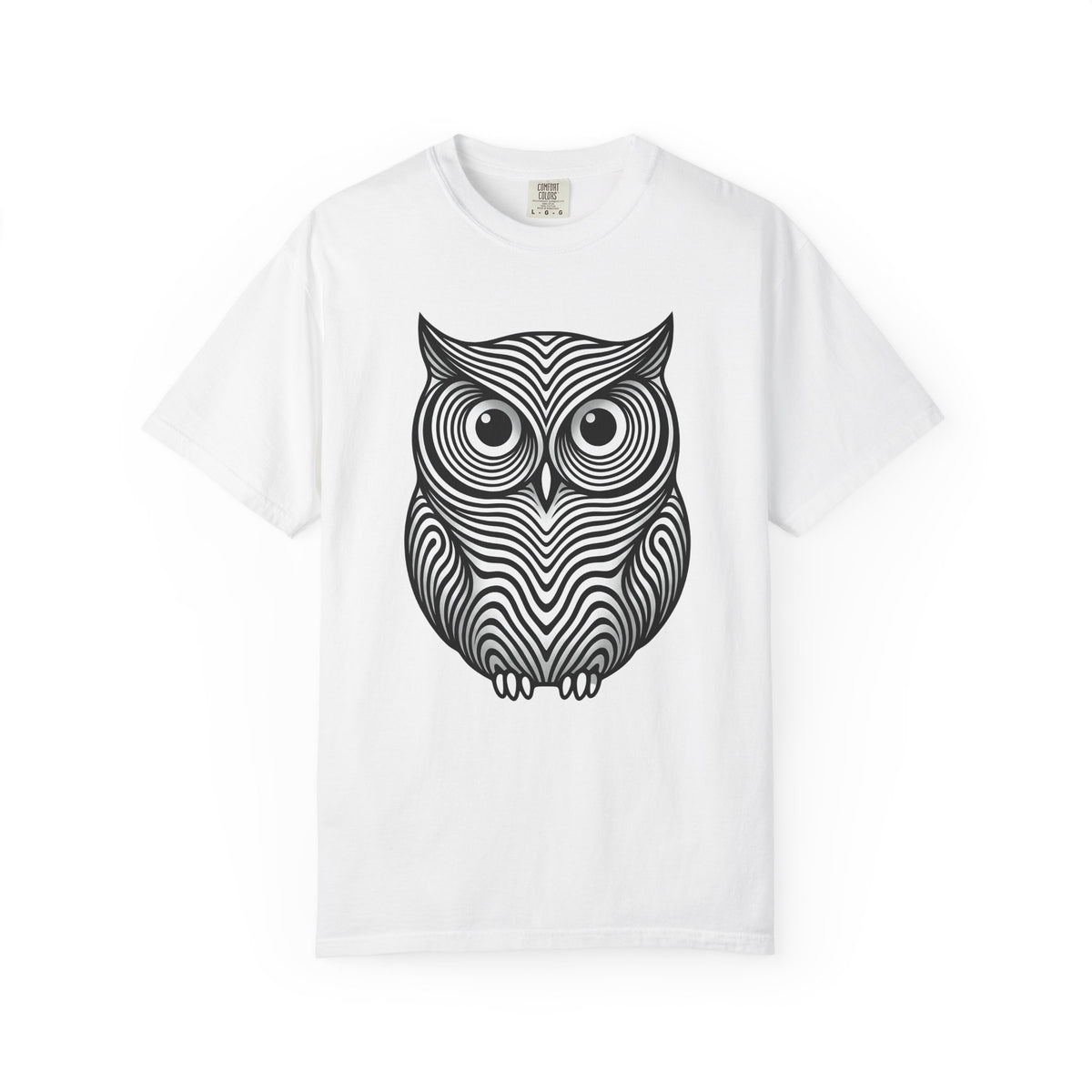 Owl Art T-Shirt Animal Wildlife Gift Women Abstract T-Shirt Hoot T-Shirt Animal Fan Nature Graphic T-Shirt Flat Motif T-Shirt
