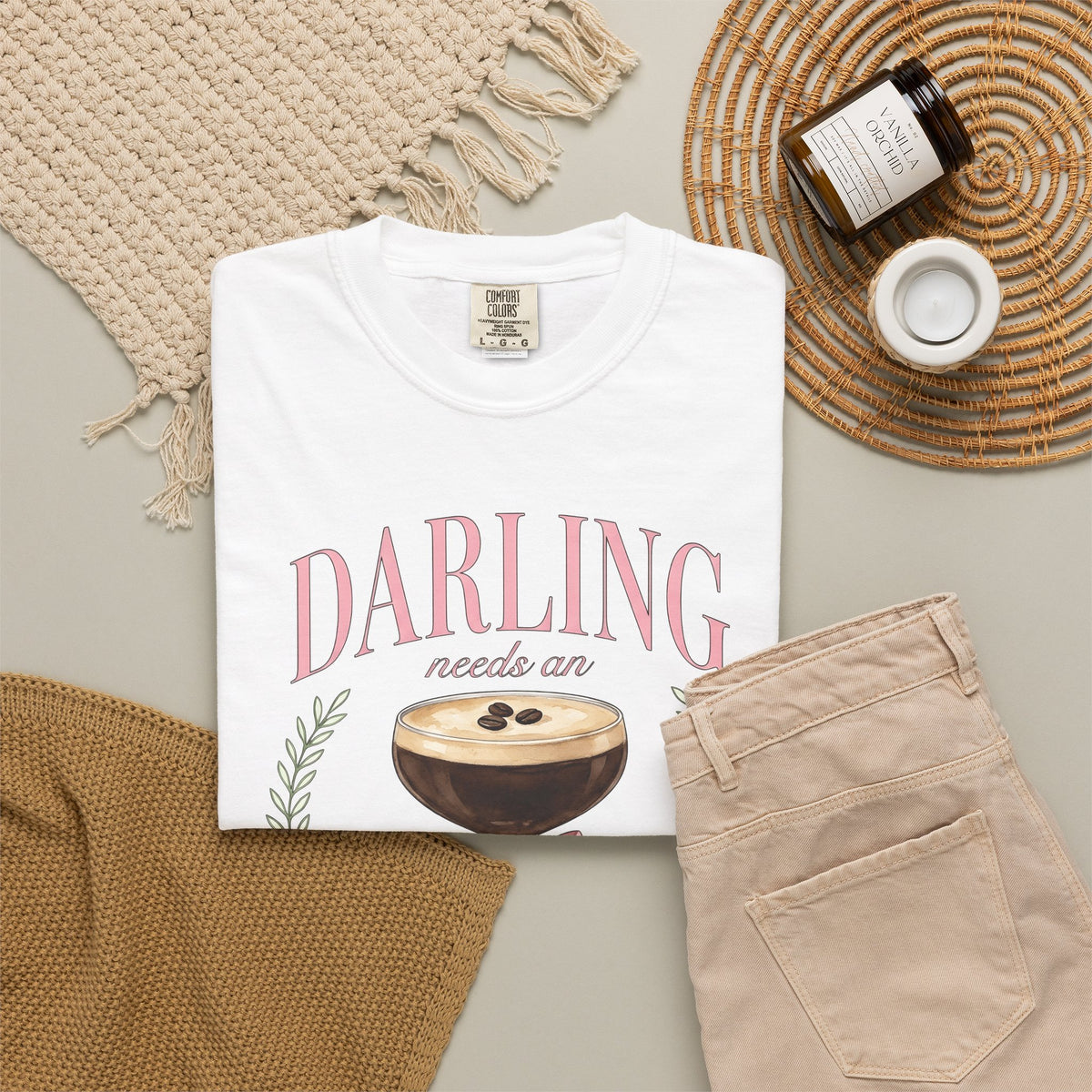 Espresso Martini T-Shirt Coffee Cocktail Gift Women Watercolor T-Shirt Martini T-Shirt Coffee Fan Cocktail Design T-Shirt Hand Drawn Pink Bow
