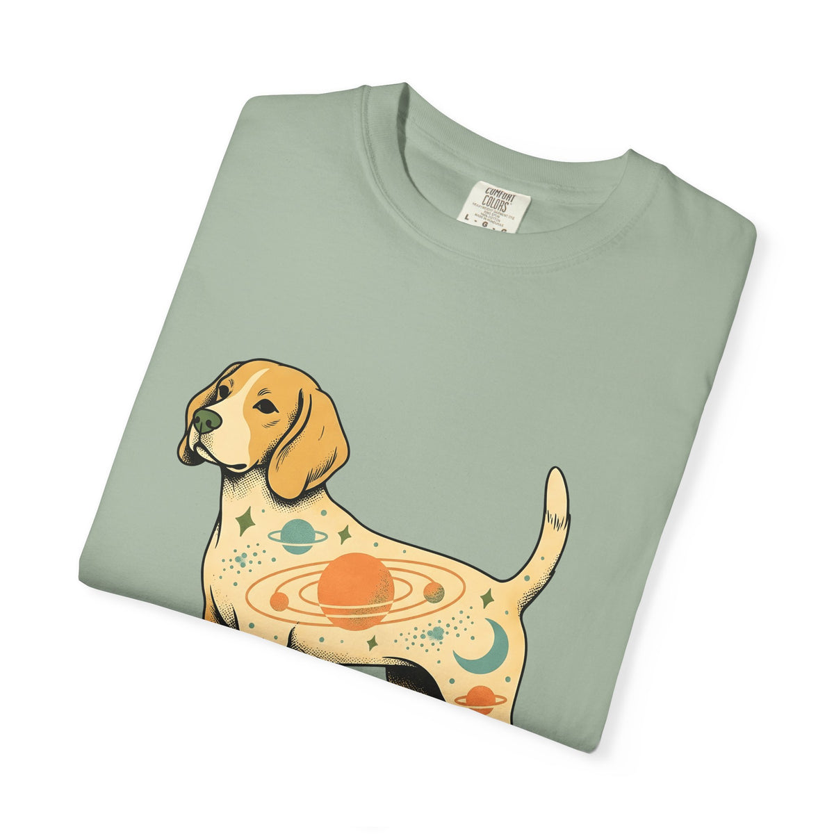 Beagle Puppy T-Shirt Dog Galaxy Gift Women Distressed T-Shirt Puppy T-Shirt Dog Fan Hound T-Shirt Universe Graphic Old School Cosmos T-Shirt