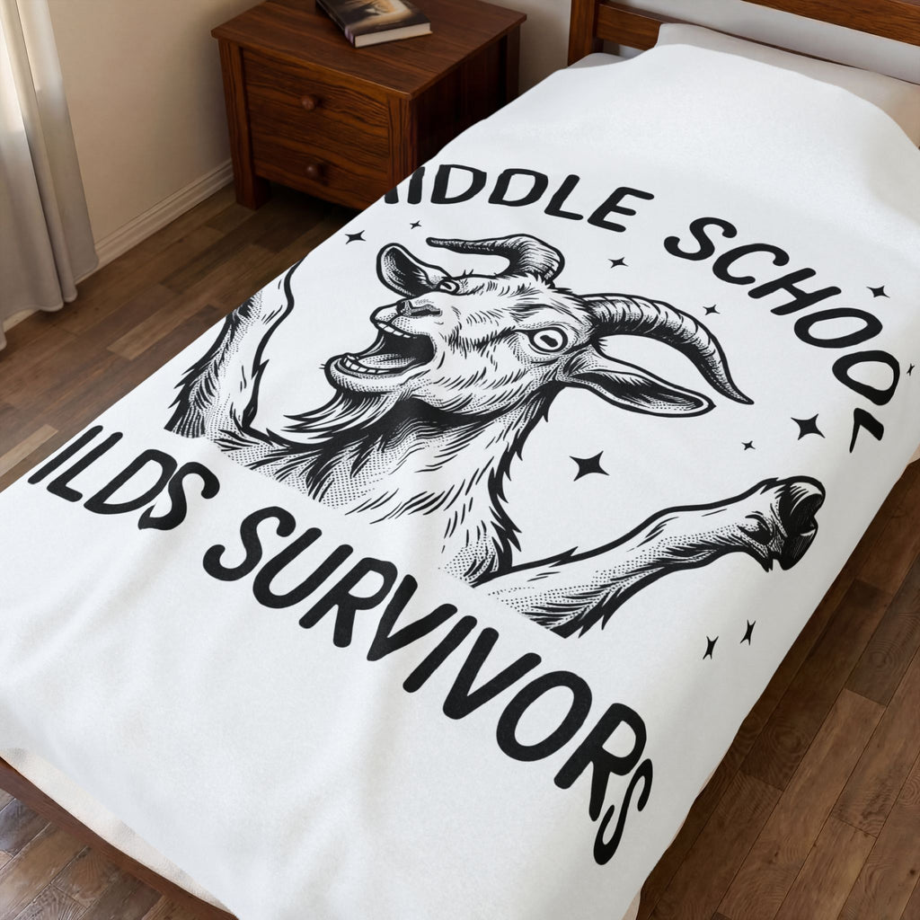 Goat Drawing Blanket Teachers Comedy Gift Women Cartoon Blanket Kid Blanket Educator Enthusiast Comic Graphic Classic Sparkle Blanket