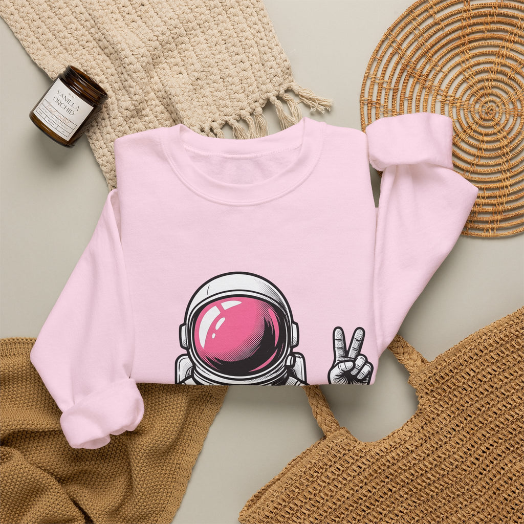 Astronaut Graphic Sweatshirt America Space Gift Women Comic Sweatshirt Cosmonaut Sweatshirt Patriot Fan Galactic Graphic Illustration Cartoon Sweatshirt Retro