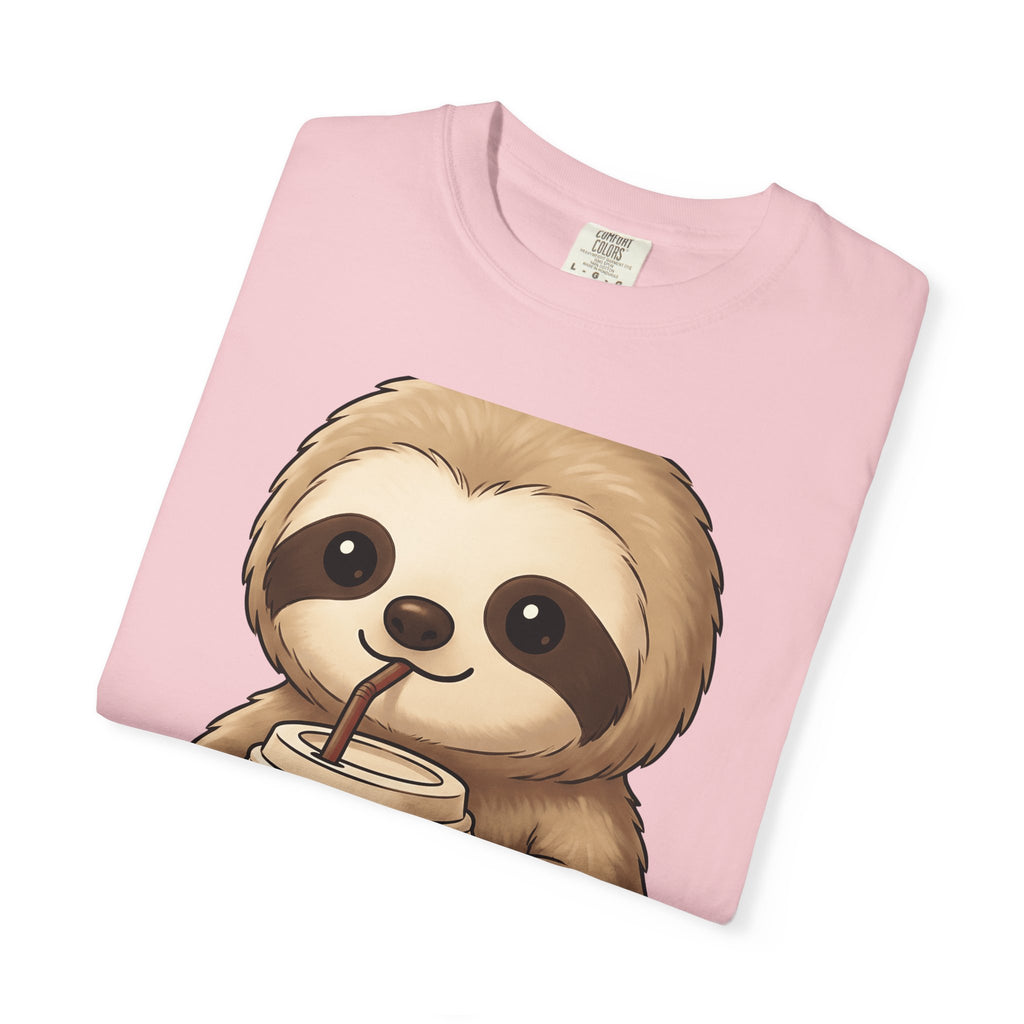 Sloth Java T-Shirt Coffee Creature Gift Women Playful T-Shirt Java T-Shirt Coffee Fan Cute T-Shirt Animal Graphic Sketch Cup T-Shirt