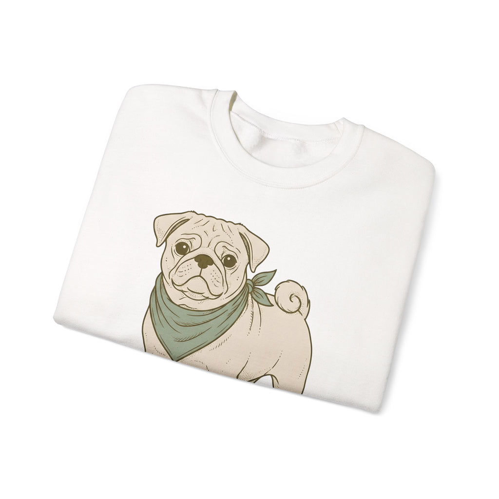 Pug Dog Sweatshirt Dog Pets Gift Women Hand Drawn Sweatshirt Puggle Sweatshirt Dog Fan Mop Dog Graphic Pet Design Illustration Minimalist Bandana Sweatshirt