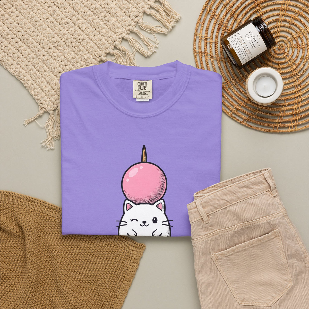 Feline Mochi Cat Snack Gift Adorable Cat Cat Fan Kitty Food Comic Sweet Candy T-Shirt