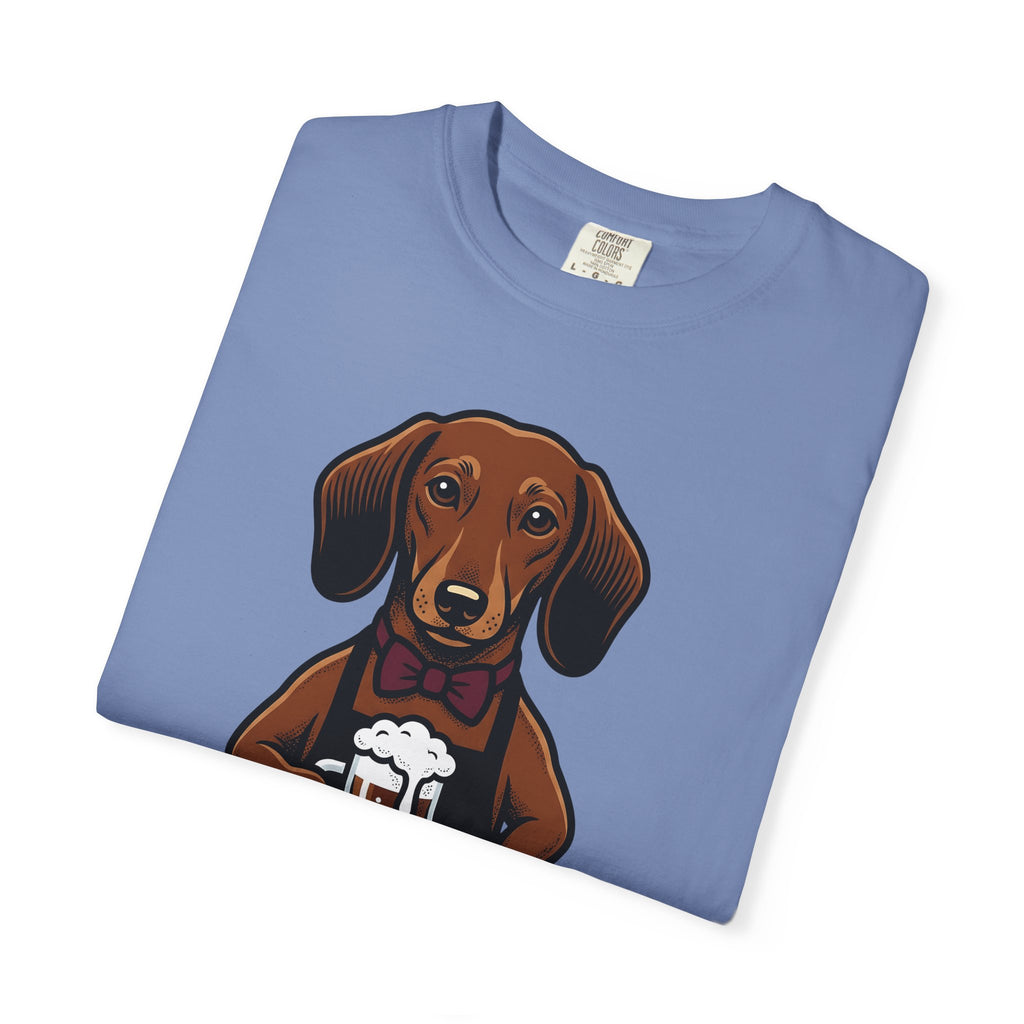 Dachshund Beer T-Shirt Dog Humor Gift Women Cartoon T-Shirt Wiener Dog T-Shirt Dog Fan Comic T-Shirt Funny Graphic Vintage Bow Tie T-Shirt