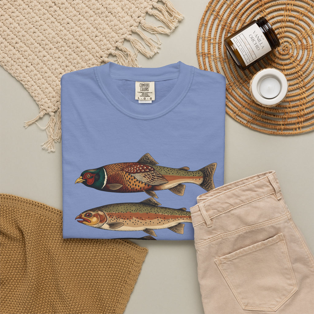 Rainbow Trout Fishing Animals Gift Retro Trout Angler Fan Vintage Wildlife Sketch Game T-Shirt