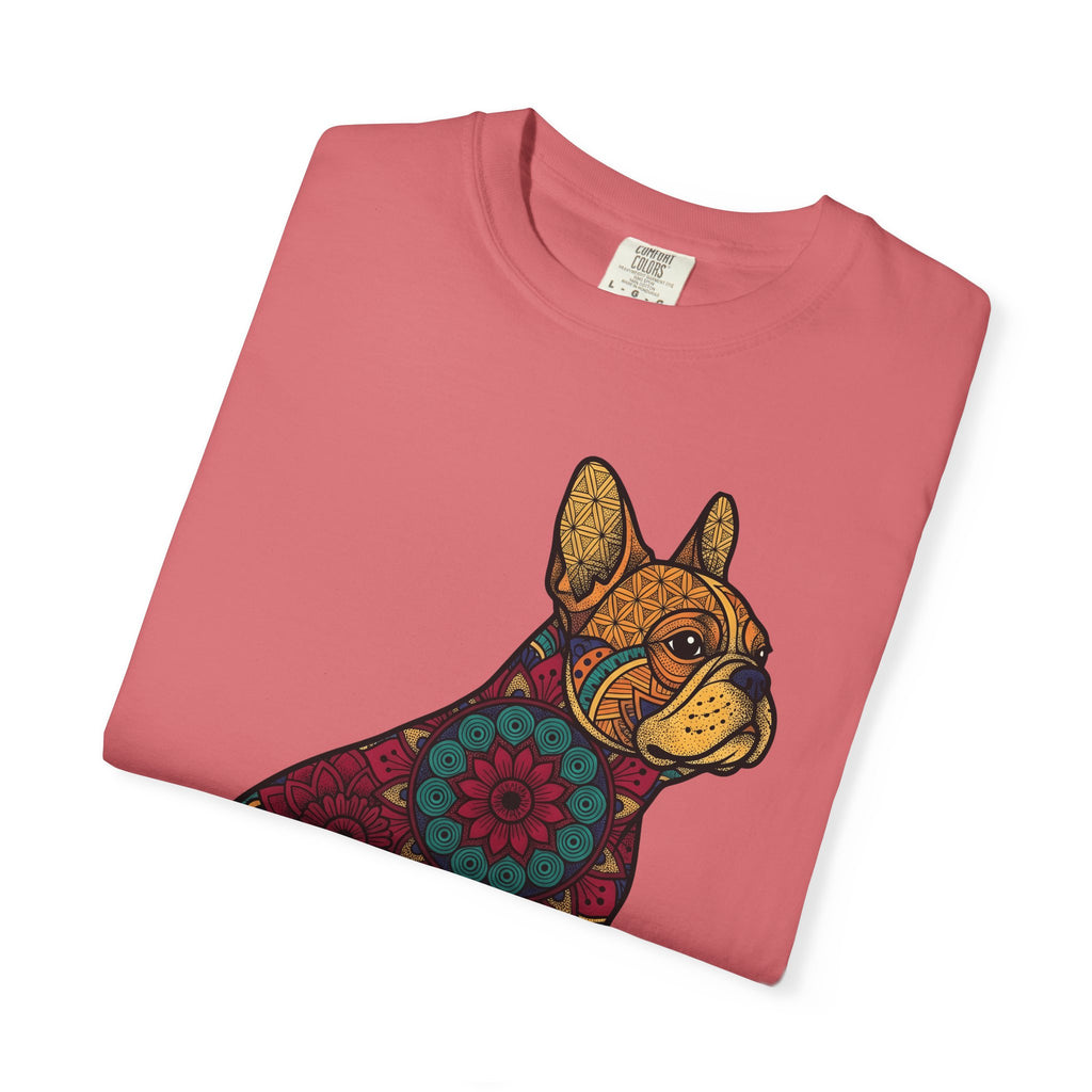 French Bulldog T-Shirt Dog Wildlife Gift Women Tribal T-Shirt Bouledogue T-Shirt Dog Fan Animal Graphic T-Shirt Rainbow Mandala T-Shirt