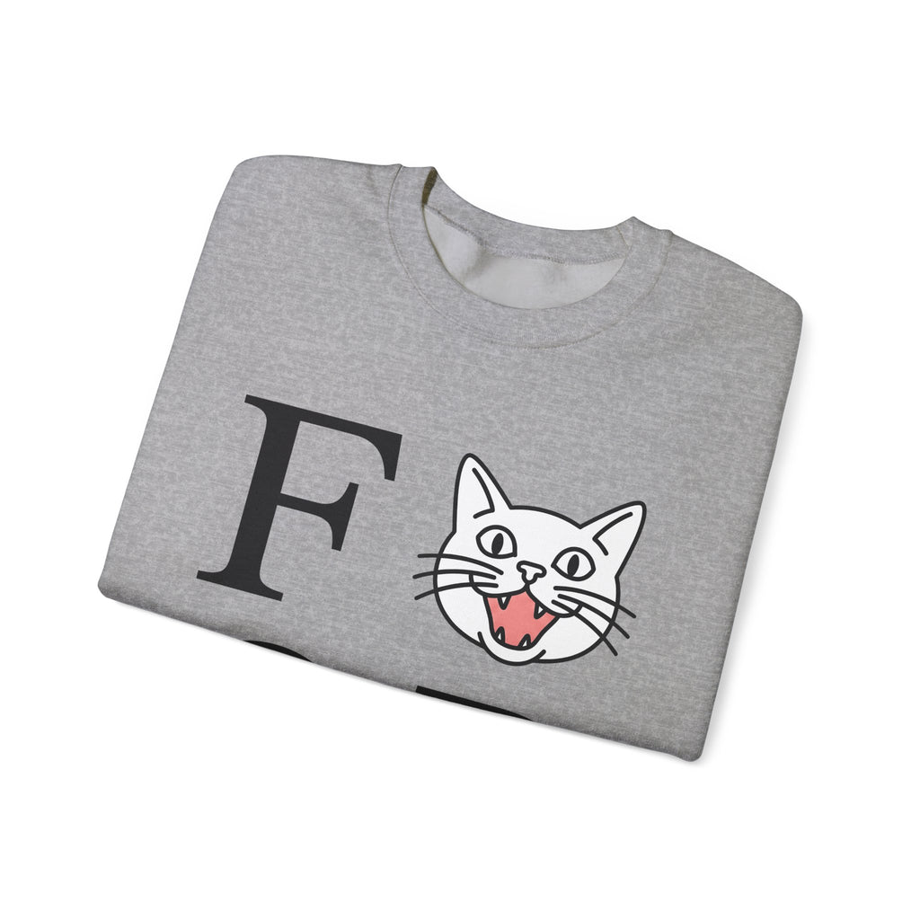 Cat Face Graphic Sweatshirt Cat Humor Gift Women Minimalist Sweatshirt Kitty Sweatshirt Feline Fan Simple Sweatshirt Funny Graphic Modern Bold Letters Sweatshirt