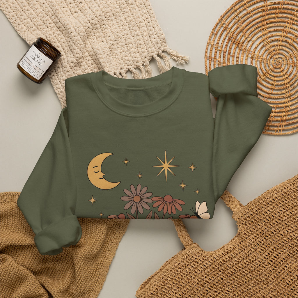 Sleeping Cow Sweatshirt Cowgirl Western Gift Women Boho Sweatshirt Cow Sweatshirt Rancher Fan Hippie Sweatshirt Rodeo Graphic Vintage Wildflowers Sweatshirt