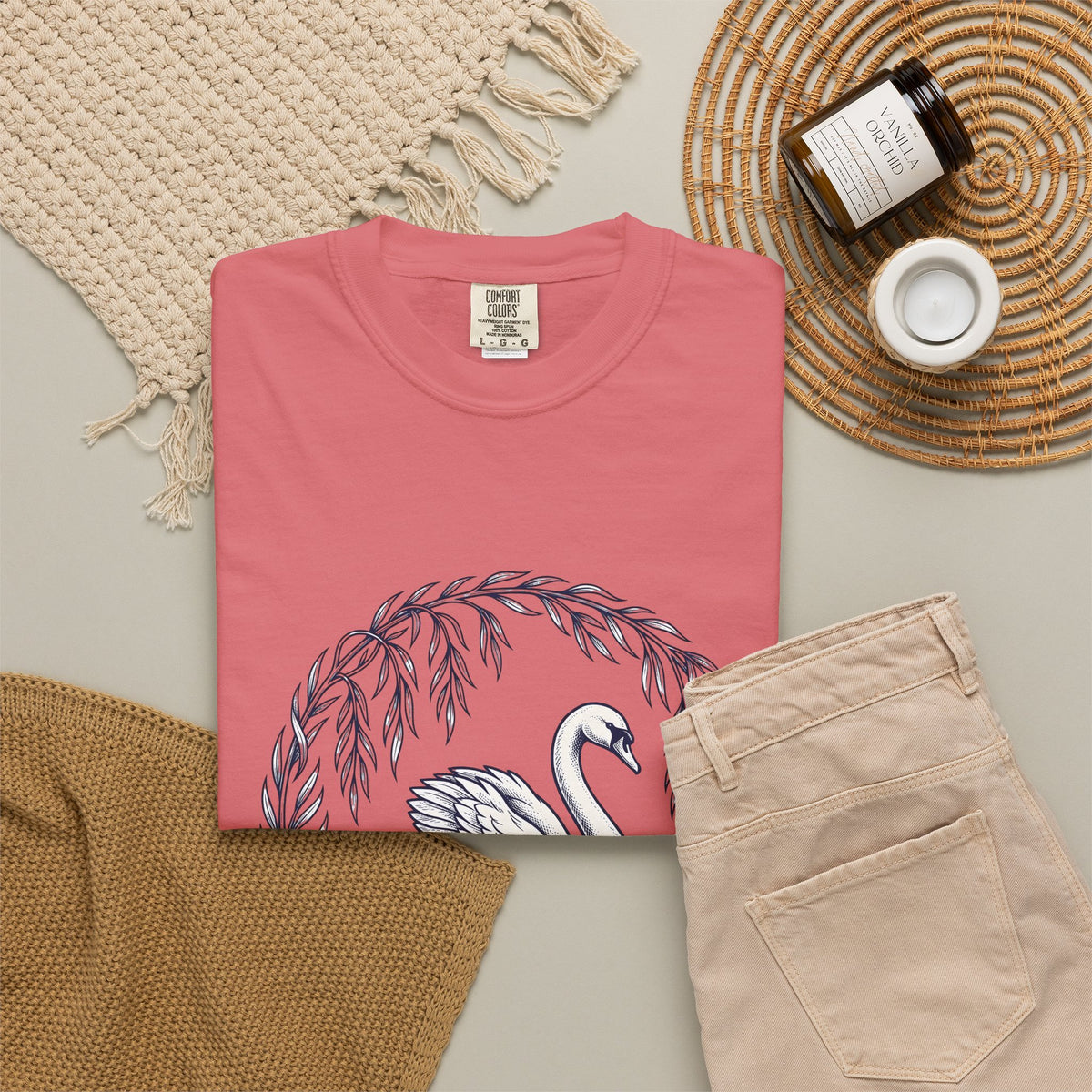 Swan Drawing T-Shirt Animal Environment Gift Women Cartoon T-Shirt Duck T-Shirt Wildlife Fan Waterfowl T-Shirt Eco Graphic Rustic Lake Bloom T-Shirt