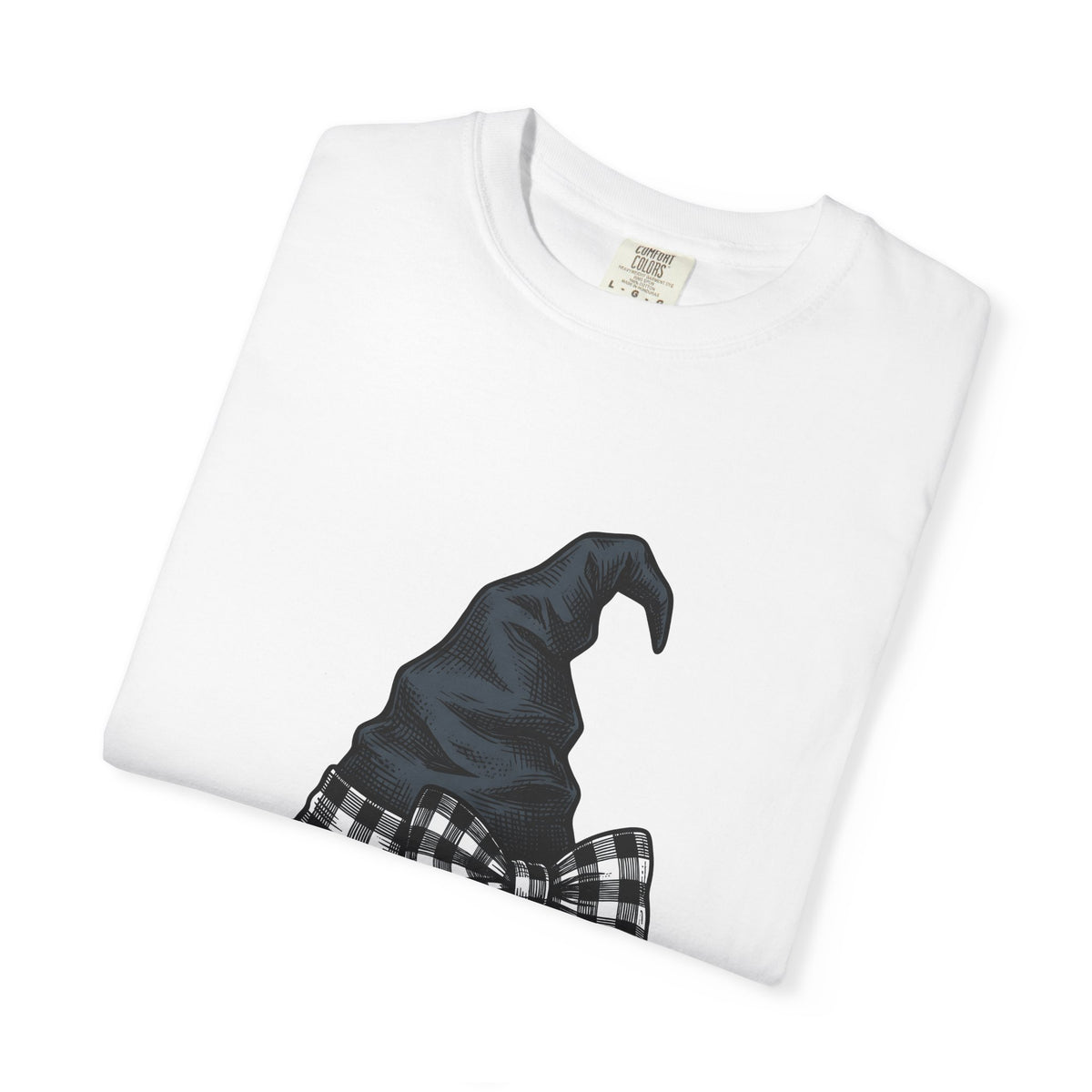 Witch Hat T-Shirt Halloween Sorcery Gift Women Cartoon T-Shirt Wizard Hat T-Shirt Halloween Fan Comic T-Shirt Magic Graphic Silhouette Gingham Bow