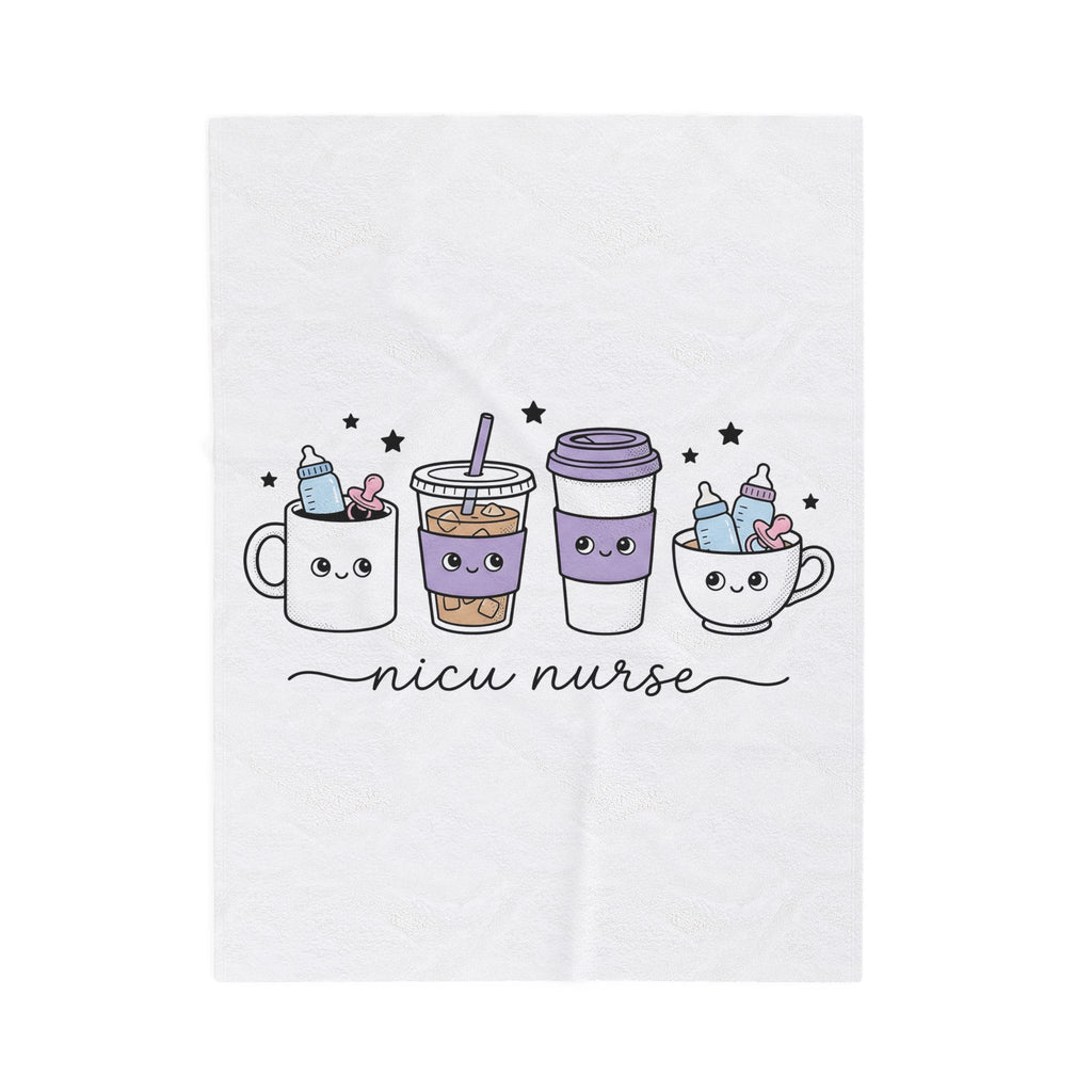 Adorable Coffee Blanket Blanket Nurse Espresso Gift Women Chibi Blanket Coffee Cup Blanket Healthcare Enthusiast Cartoon Blanket Coffee Graphic Sketch