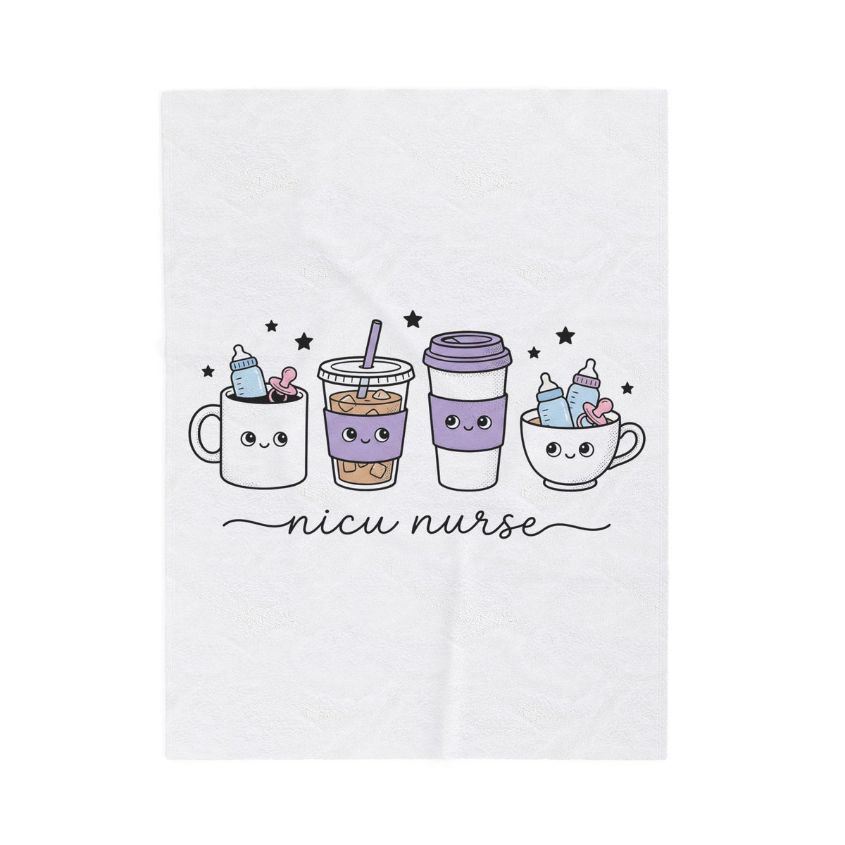 Adorable Coffee Blanket Blanket Nurse Espresso Gift Women Chibi Blanket Coffee Cup Blanket Healthcare Enthusiast Cartoon Blanket Coffee Graphic Sketch