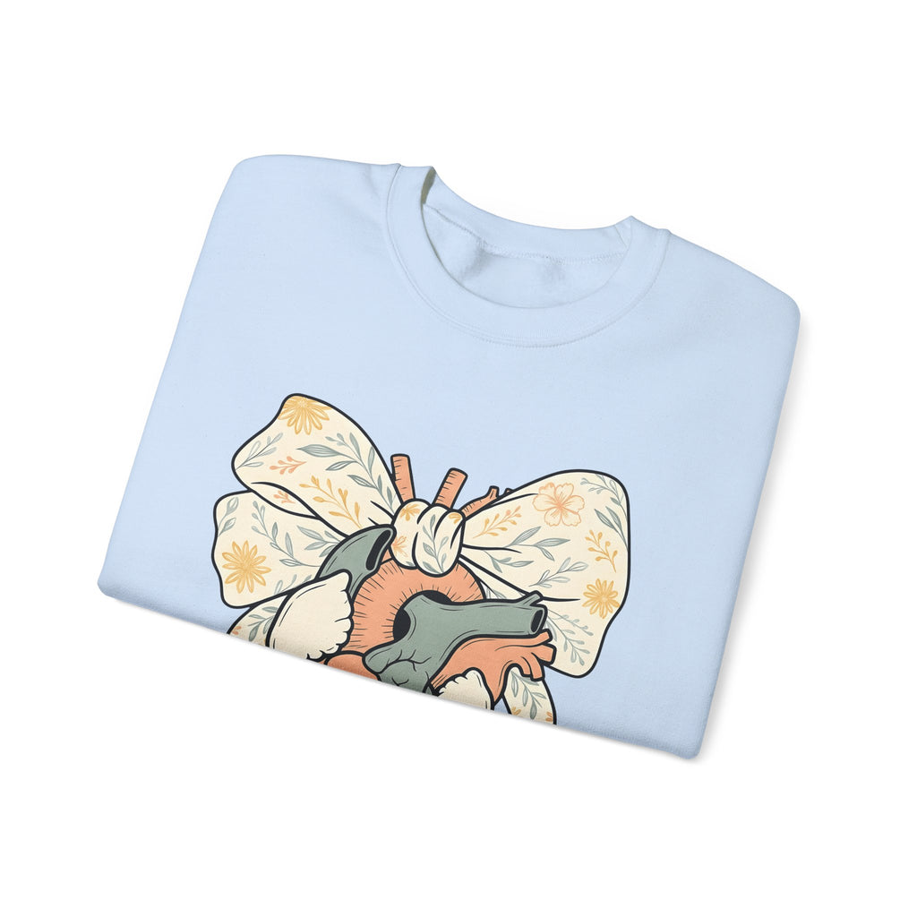 Realistic Heart Sweatshirt Nurses Medicine Gift Women Flower Sweatshirt Heart Sweatshirt Nurse Enthusiast Floral Sweatshirt Medical Graphic Classic Knot Sweatshirt