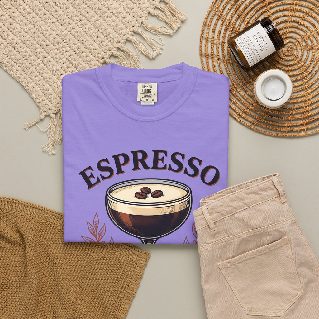Espresso Martini T-Shirt Coffee Liquor Gift Women Retro T-Shirt Martini T-Shirt Coffee Fan Cocktail T-Shirt Alcoholic Drink Graphic Sketch Coffee