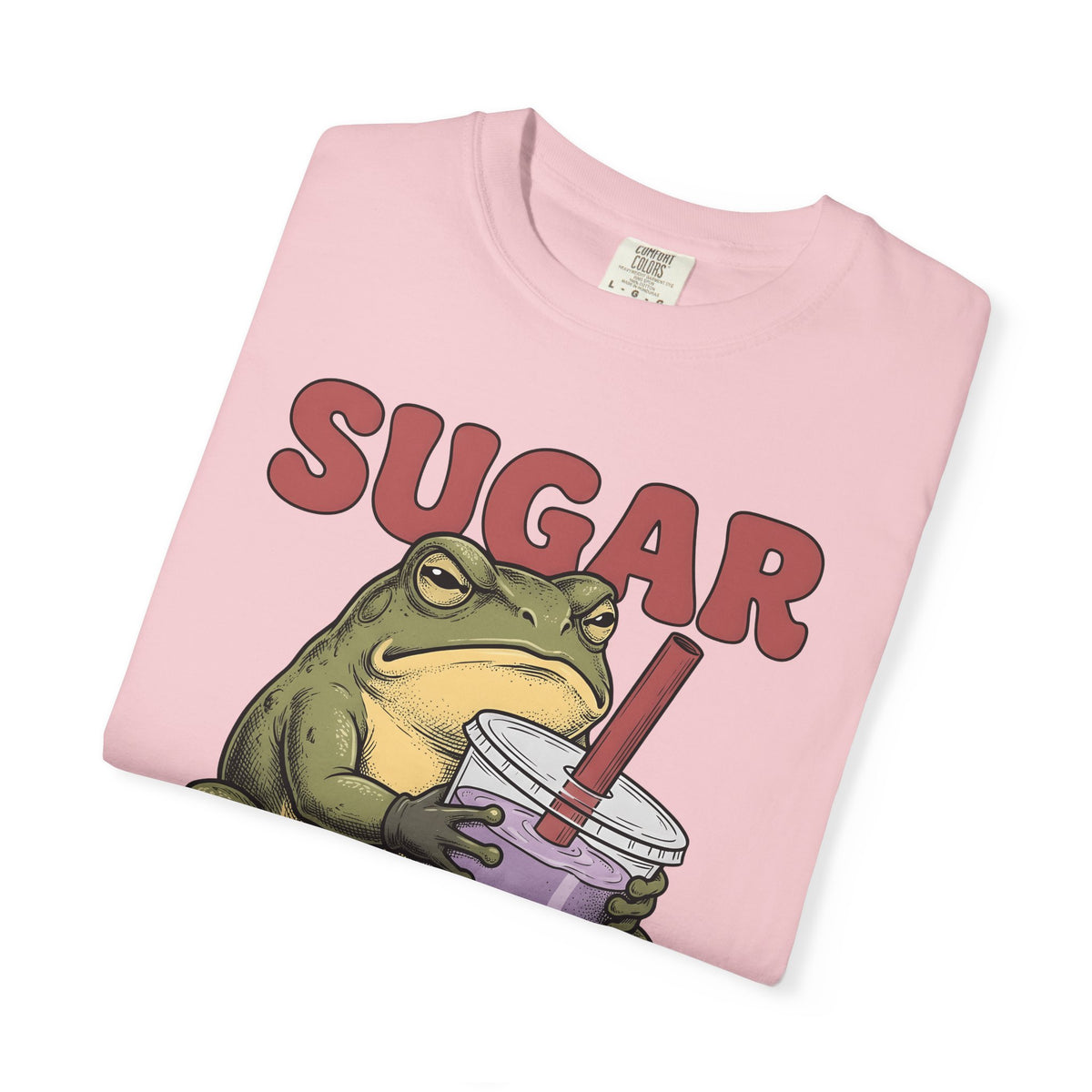 Frog Tea Drink T-Shirt Funny Critter Gift Women Line Art T-Shirt Toad Drink T-Shirt Humor Fan Cartoon Graphic T-Shirt Illustration Tea Cup T-Shirt